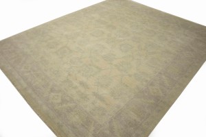 Beige Floral 8X10 Oushak Chobi Oriental Rug