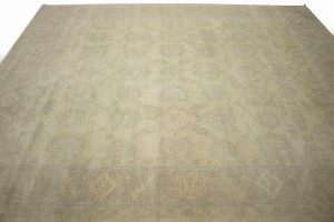 Beige Floral 8X10 Oushak Chobi Oriental Rug