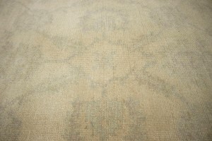 Beige Floral 8X10 Oushak Chobi Oriental Rug
