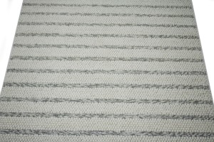 Cream & Gray Stripes 5X8 Modern Rug