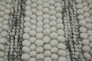Cream & Gray Stripes 5X8 Modern Rug