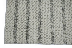 Cream & Gray Stripes 5X8 Modern Rug
