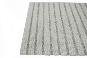 Cream & Gray Stripes 5X8 Modern Rug