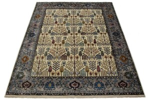 Cream/Ivory Floral 8X10 Oriental Modern Rug