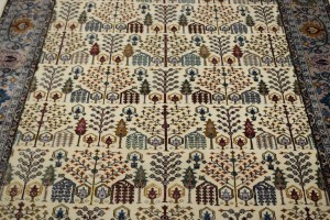 Cream/Ivory Floral 8X10 Oriental Modern Rug