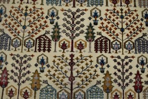 Cream/Ivory Floral 8X10 Oriental Modern Rug