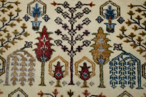 Cream/Ivory Floral 8X10 Oriental Modern Rug