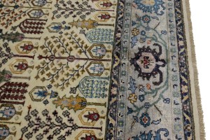 Cream/Ivory Floral 8X10 Oriental Modern Rug