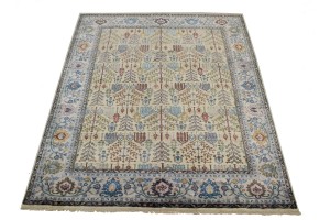 Cream/Ivory Floral 8X10 Oriental Modern Rug