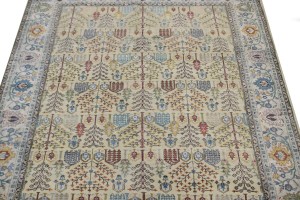 Cream/Ivory Floral 8X10 Oriental Modern Rug