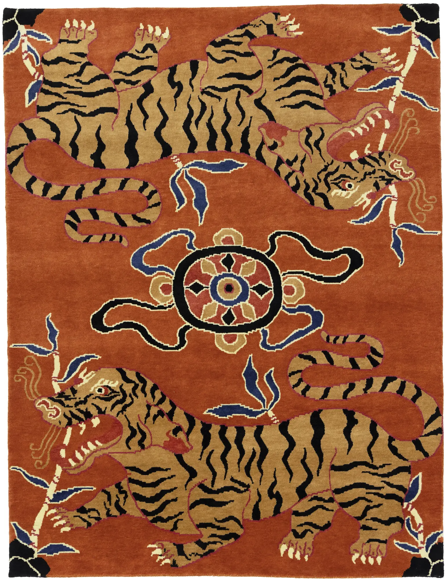 Pair of Antique Tibetan Tiger Rugs
