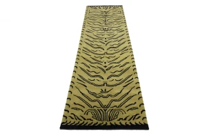 Goldish Beige Tribal 3X10 Fine Nepali Oriental Runner Rug