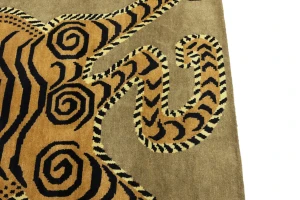 Khaki Tribal Pictorial 5X7 Fine Nepali Oriental Rug