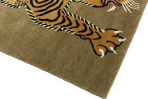 Khaki Tribal Pictorial 5X7 Fine Nepali Oriental Rug
