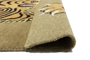 Khaki Tribal Pictorial 5X7 Fine Nepali Oriental Rug