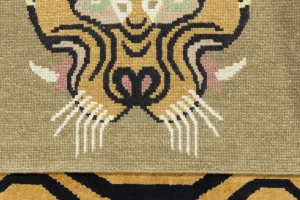 Khaki Tribal Pictorial 5X7 Fine Nepali Oriental Rug