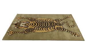 Khaki Tribal Pictorial 5X7 Fine Nepali Oriental Rug