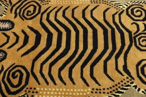 Khaki Tribal Pictorial 5X7 Fine Nepali Oriental Rug