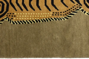 Khaki Tribal Pictorial 5X7 Fine Nepali Oriental Rug