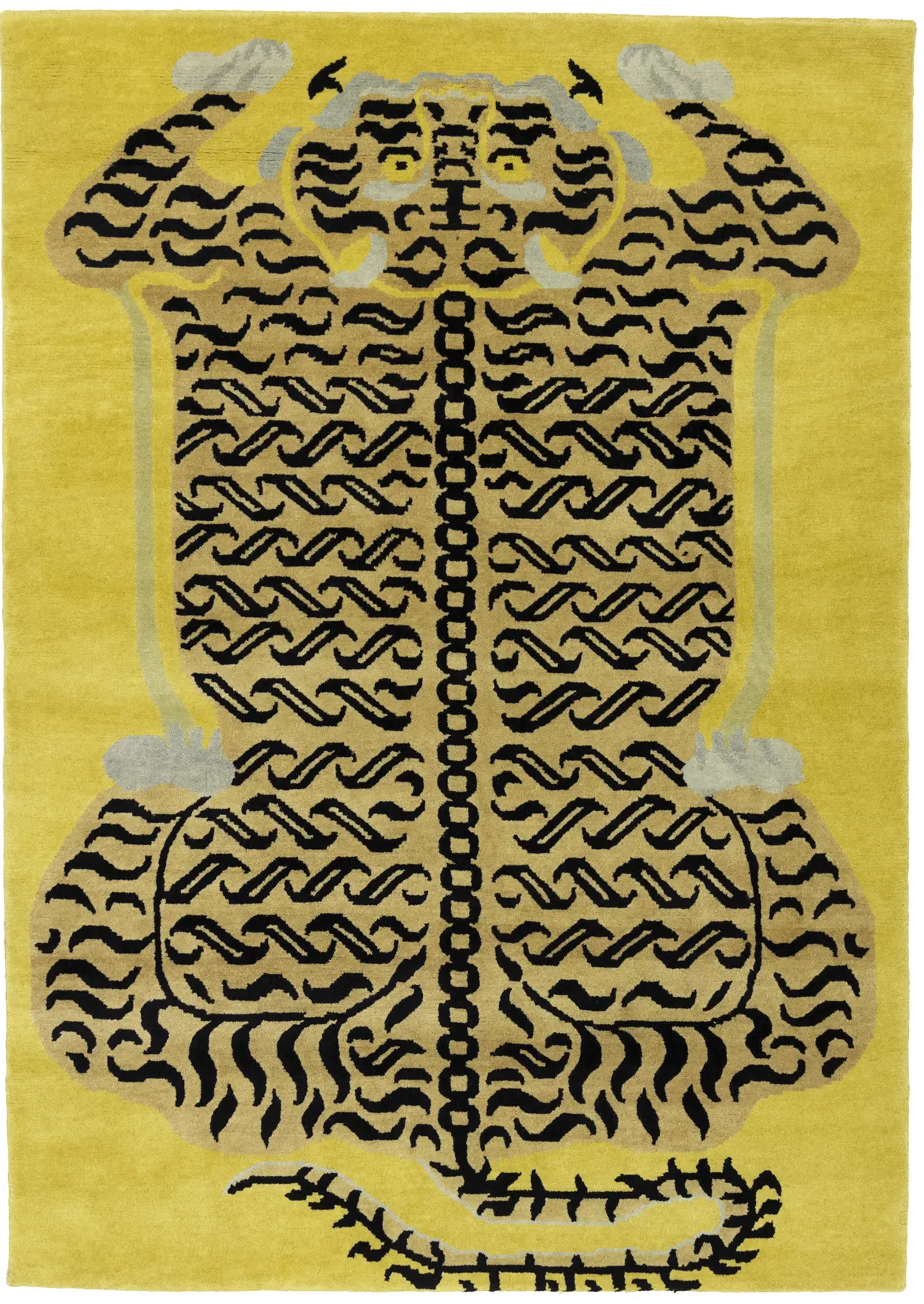 Tiger Gold Tribal 5X7 Fine Nepali Oriental Rug