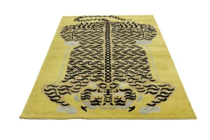 Tiger Gold Tribal 5X7 Fine Nepali Oriental Rug