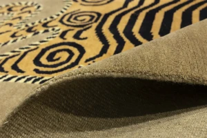 Tiger Khaki Tribal Pictorial 6X6 Fine Nepali Oriental Square Rug
