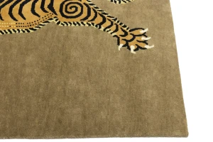 Tiger Khaki Tribal Pictorial 6X6 Fine Nepali Oriental Square Rug
