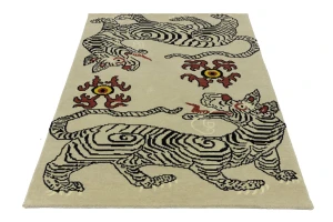 Tiger Beige Tribal 4X6 Fine Nepali Oriental Rug