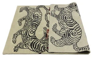 Tiger Beige Tribal 4X6 Fine Nepali Oriental Rug