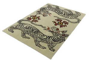 Tiger Beige Tribal 4X6 Fine Nepali Oriental Rug