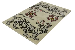 Tiger Beige Tribal 4X6 Fine Nepali Oriental Rug
