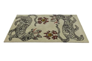 Tiger Beige Tribal 4X6 Fine Nepali Oriental Rug
