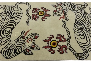 Tiger Beige Tribal 4X6 Fine Nepali Oriental Rug