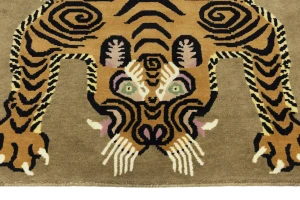 Khaki Tribal Pictorial 4X6 Fine Nepali Oriental Rug