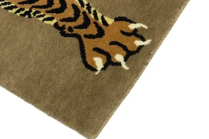 Khaki Tribal Pictorial 4X6 Fine Nepali Oriental Rug