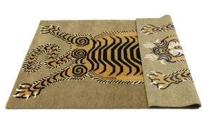Khaki Tribal Pictorial 4X6 Fine Nepali Oriental Rug