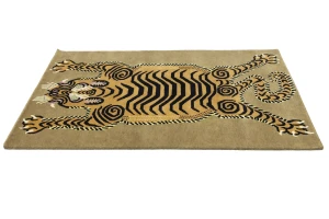 Khaki Tribal Pictorial 4X6 Fine Nepali Oriental Rug