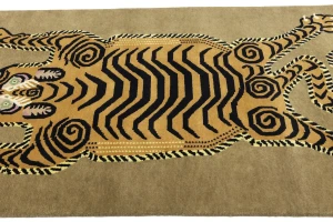 Khaki Tribal Pictorial 4X6 Fine Nepali Oriental Rug