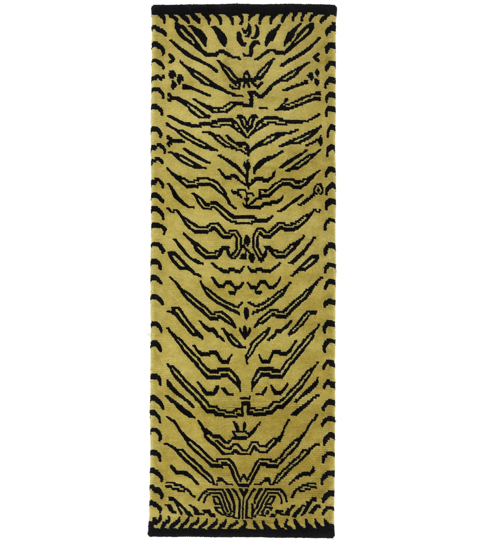 Tiger Goldish Beige Tribal 2X6 Fine Nepali Oriental Rug