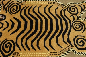 Khaki Tribal Pictorial 8X8 Fine Nepali Oriental Round Rug