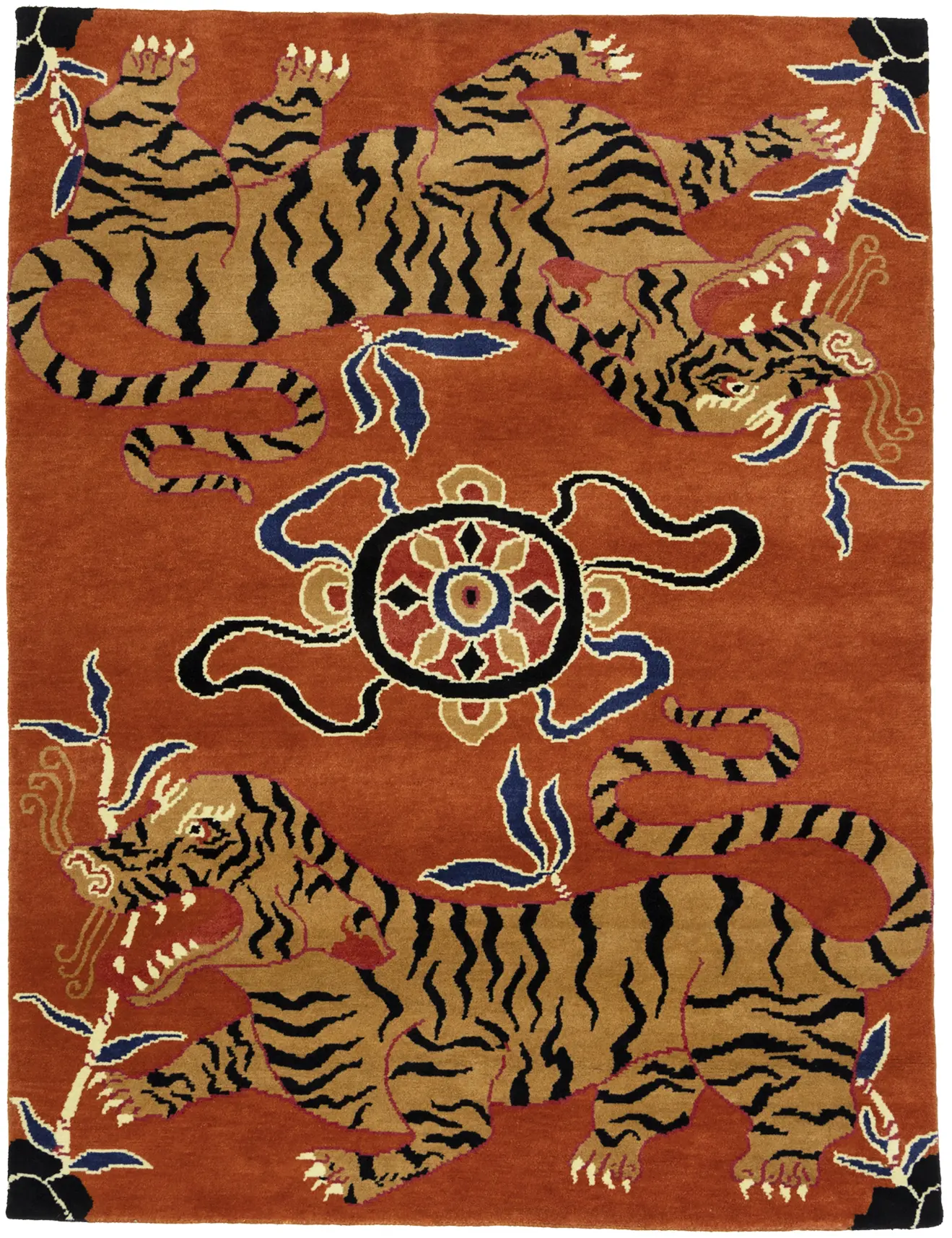 Orange Pictorial Tribal 5X7 Fine Nepali Oriental Rug