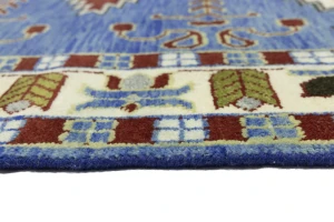 Blue Geometric 6X9 Kazak Oriental Rug