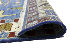 Blue Geometric 6X9 Kazak Oriental Rug
