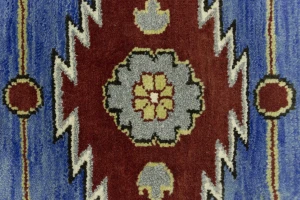 Blue Geometric 6X9 Kazak Oriental Rug