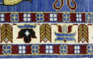 Blue Geometric 5X8 Kazak Oriental Rug