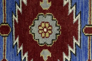 Blue Geometric 5X8 Kazak Oriental Rug