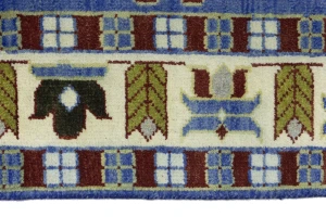 Blue Geometric 6X9 Kazak Oriental Rug