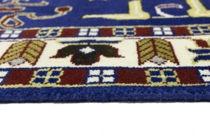 Navy Blue Geometric 5X8 Kazak Oriental Rug
