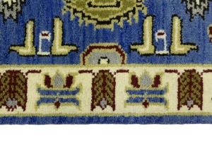 Blue Geometric 3X6 Kazak Oriental Rug