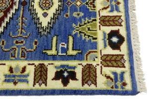 Blue Geometric 3X6 Kazak Oriental Rug